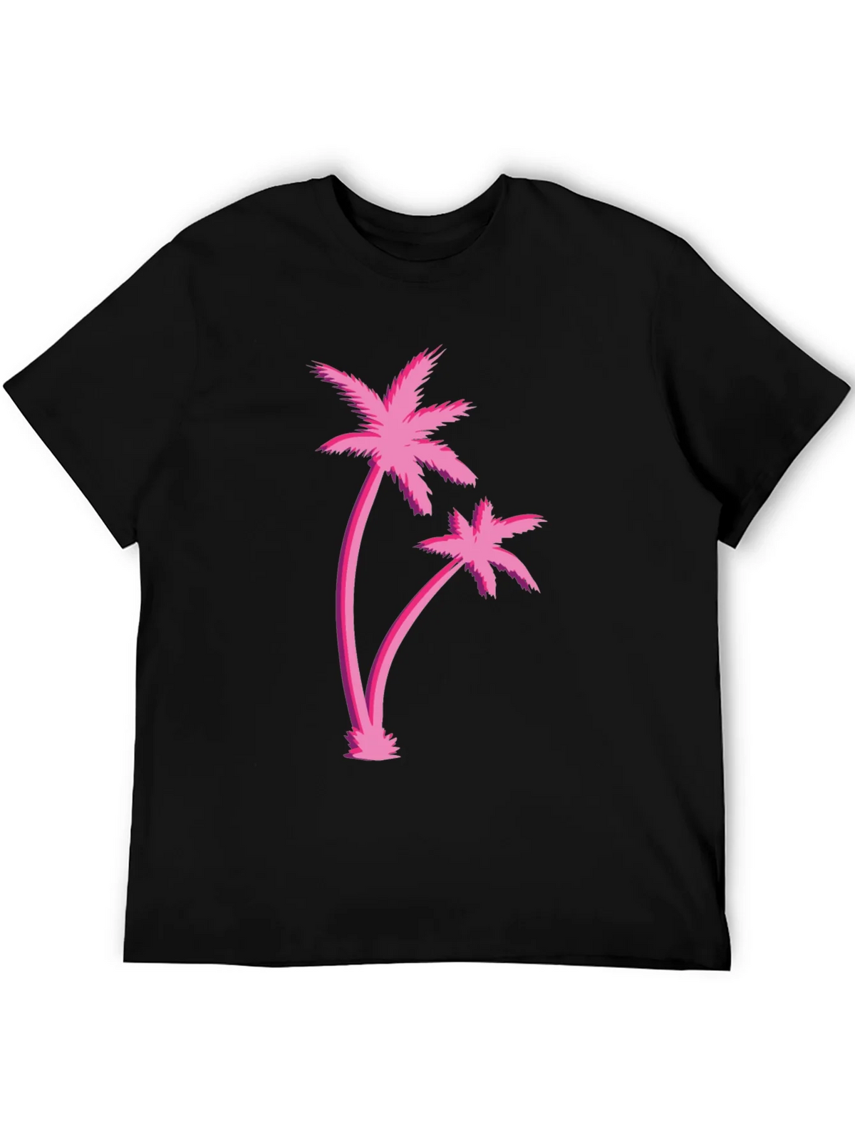 Retro Palm Tree Graphic Black T-Shirt product image 5