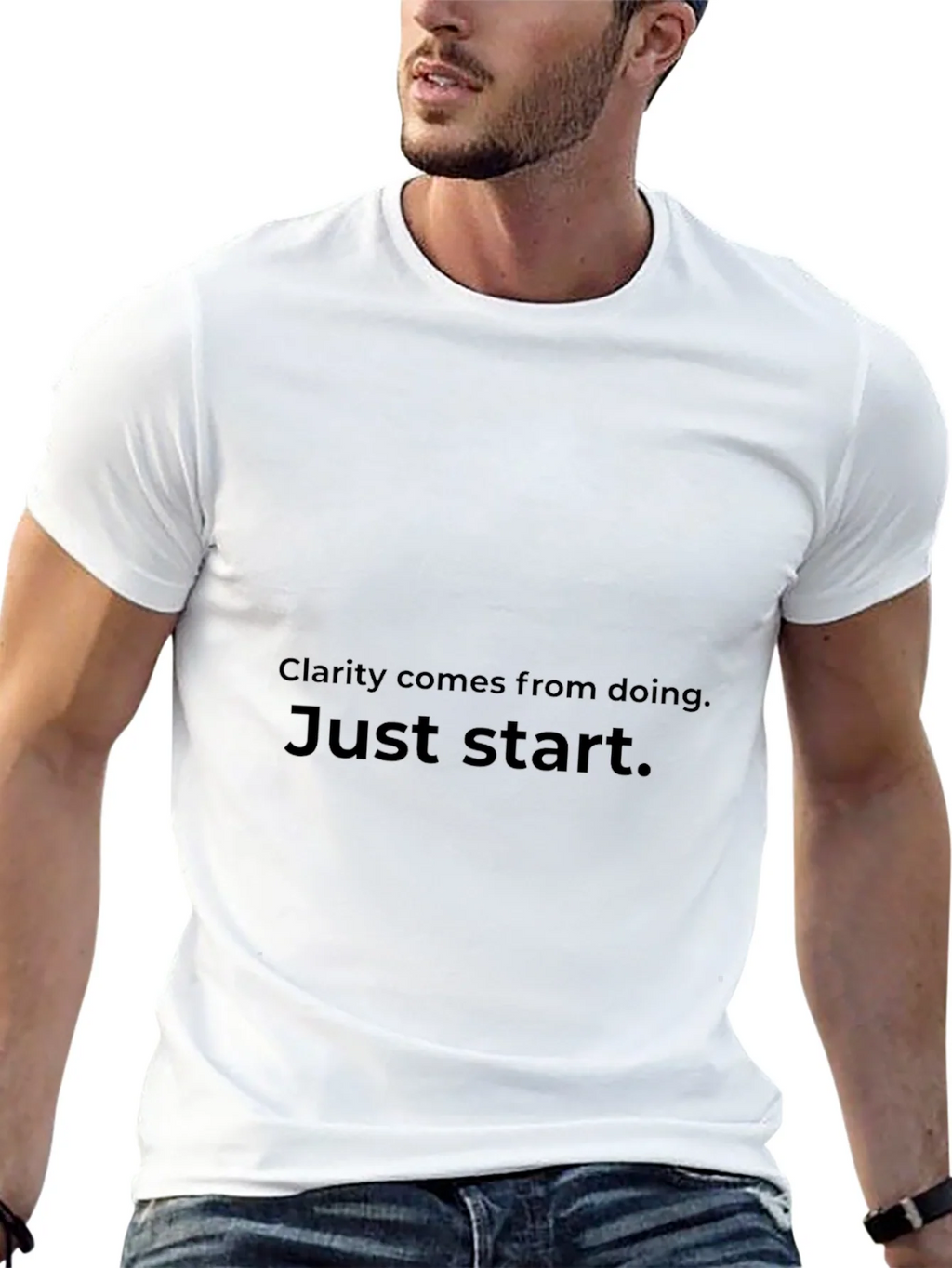 Inspirational T-Shirt - Clarity Comes From Doing Just Start product image 12