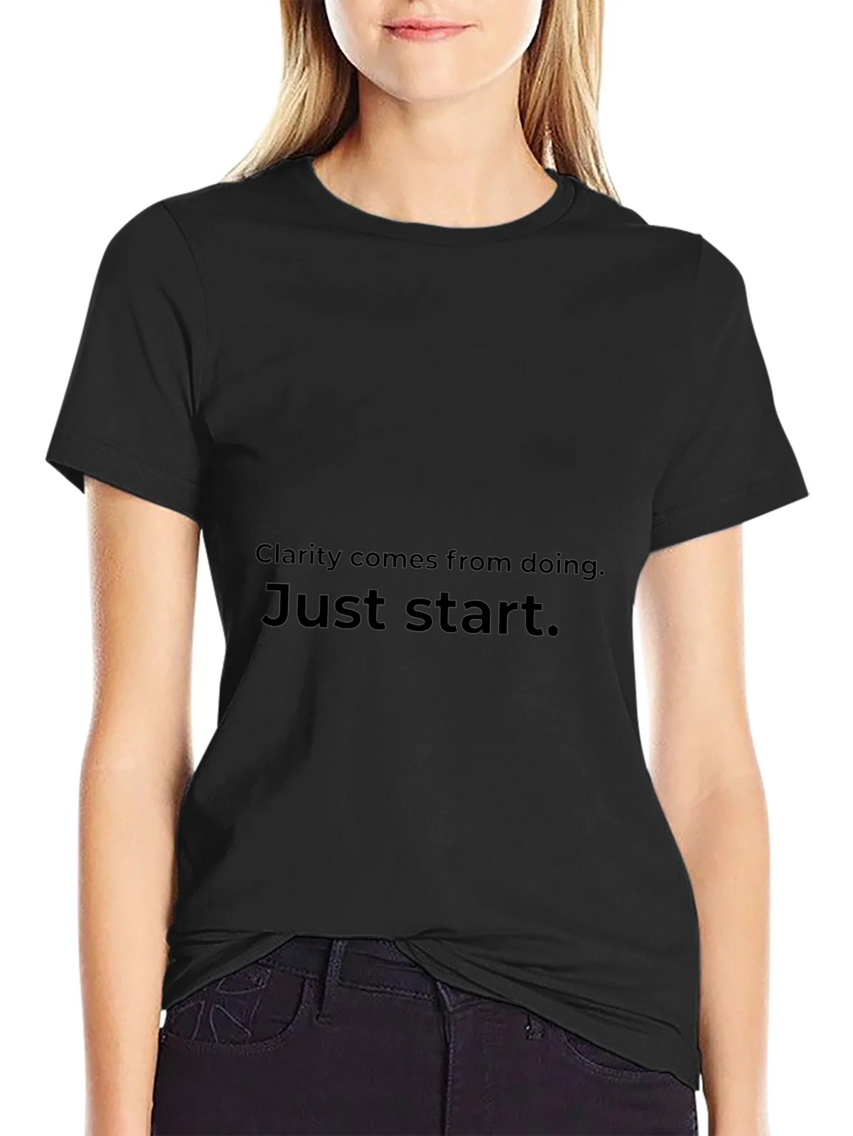 Inspirational T-Shirt - Clarity Comes From Doing Just Start product image 2