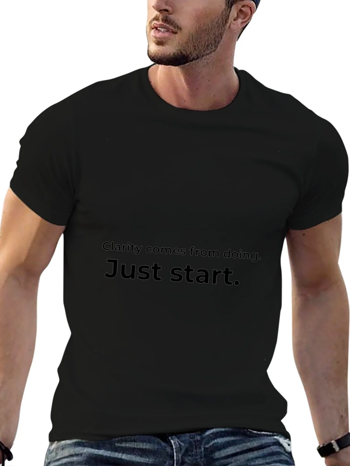 Inspirational T-Shirt - Clarity Comes From Doing Just Start product image 6