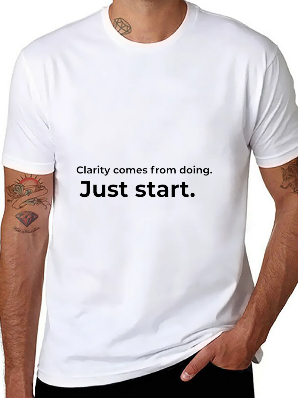 Inspirational T-Shirt - Clarity Comes From Doing Just Start product image 7