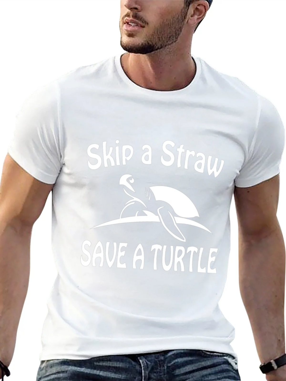 Skip a Straw Save a Turtle Graphic T-Shirt product image 12