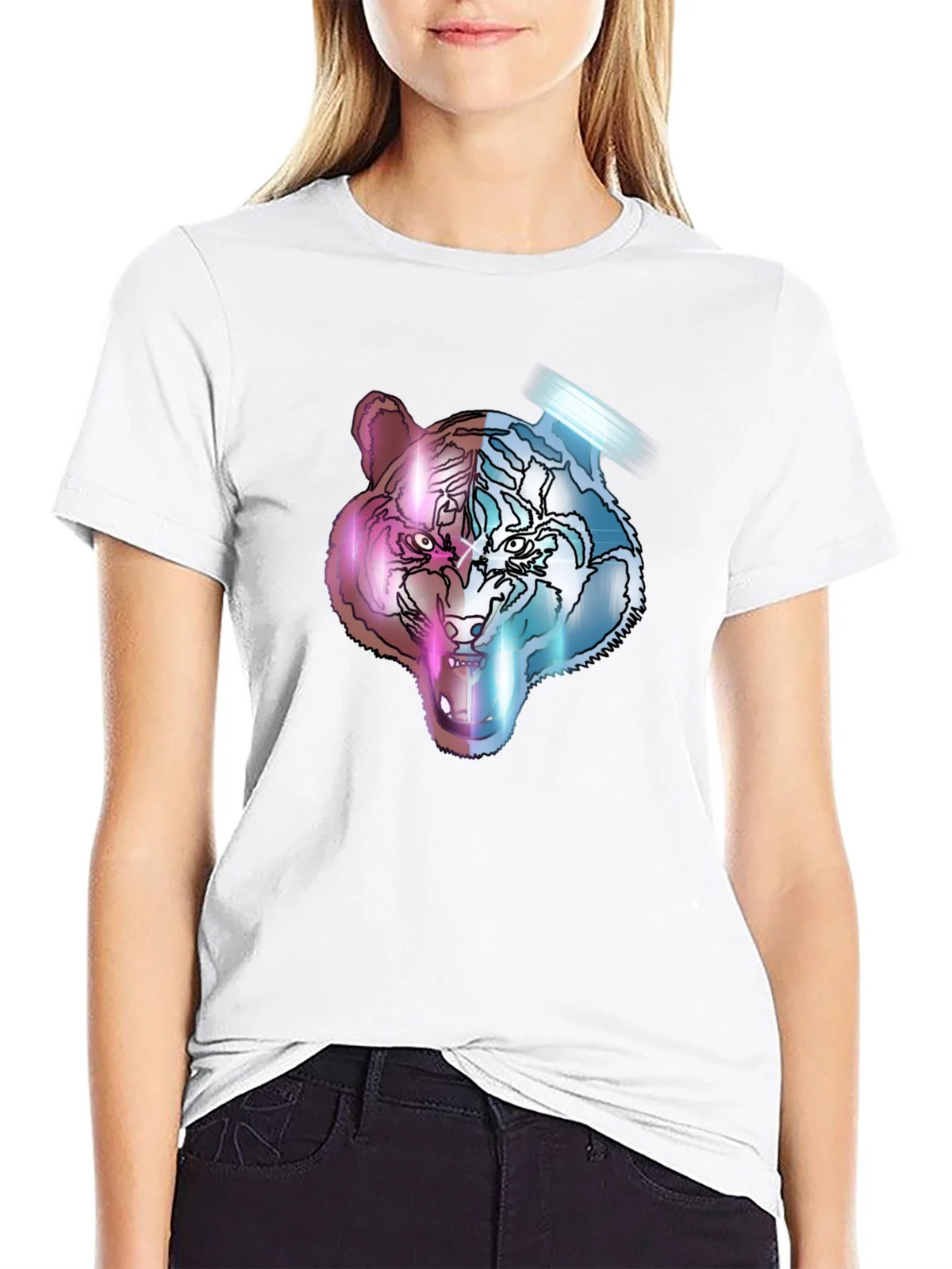 Neon Tiger Graphic Tee - Unisex Black T-Shirt product image 8