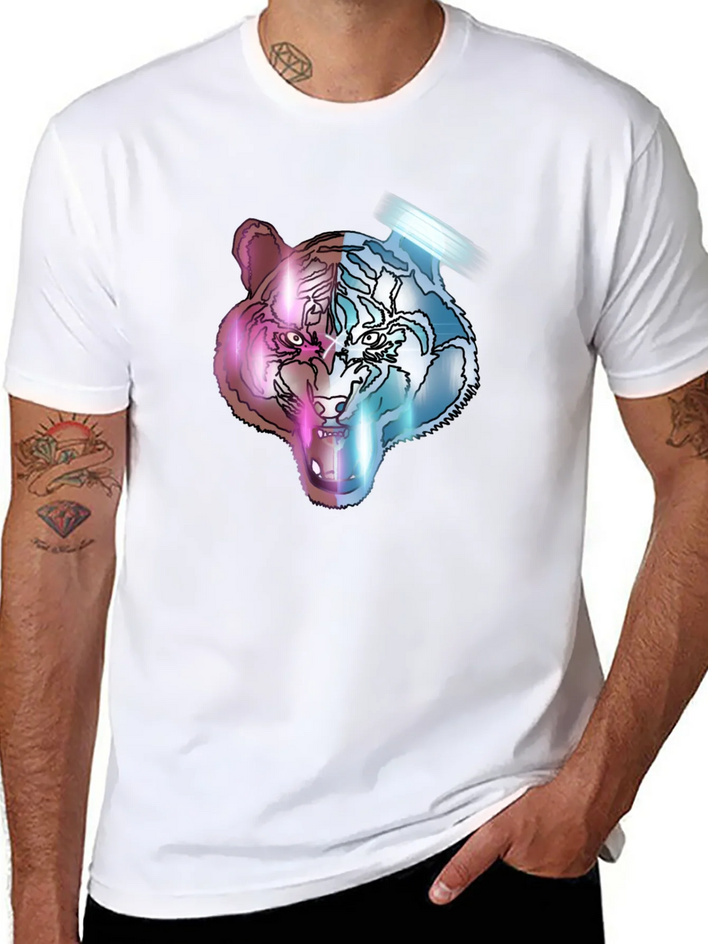 Neon Tiger Graphic Tee - Unisex Black T-Shirt product image 7