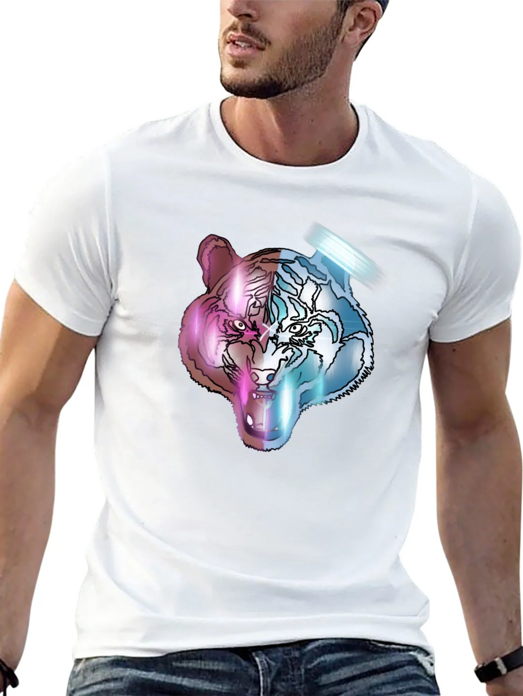 Neon Tiger Graphic Tee - Unisex Black T-Shirt product image 12
