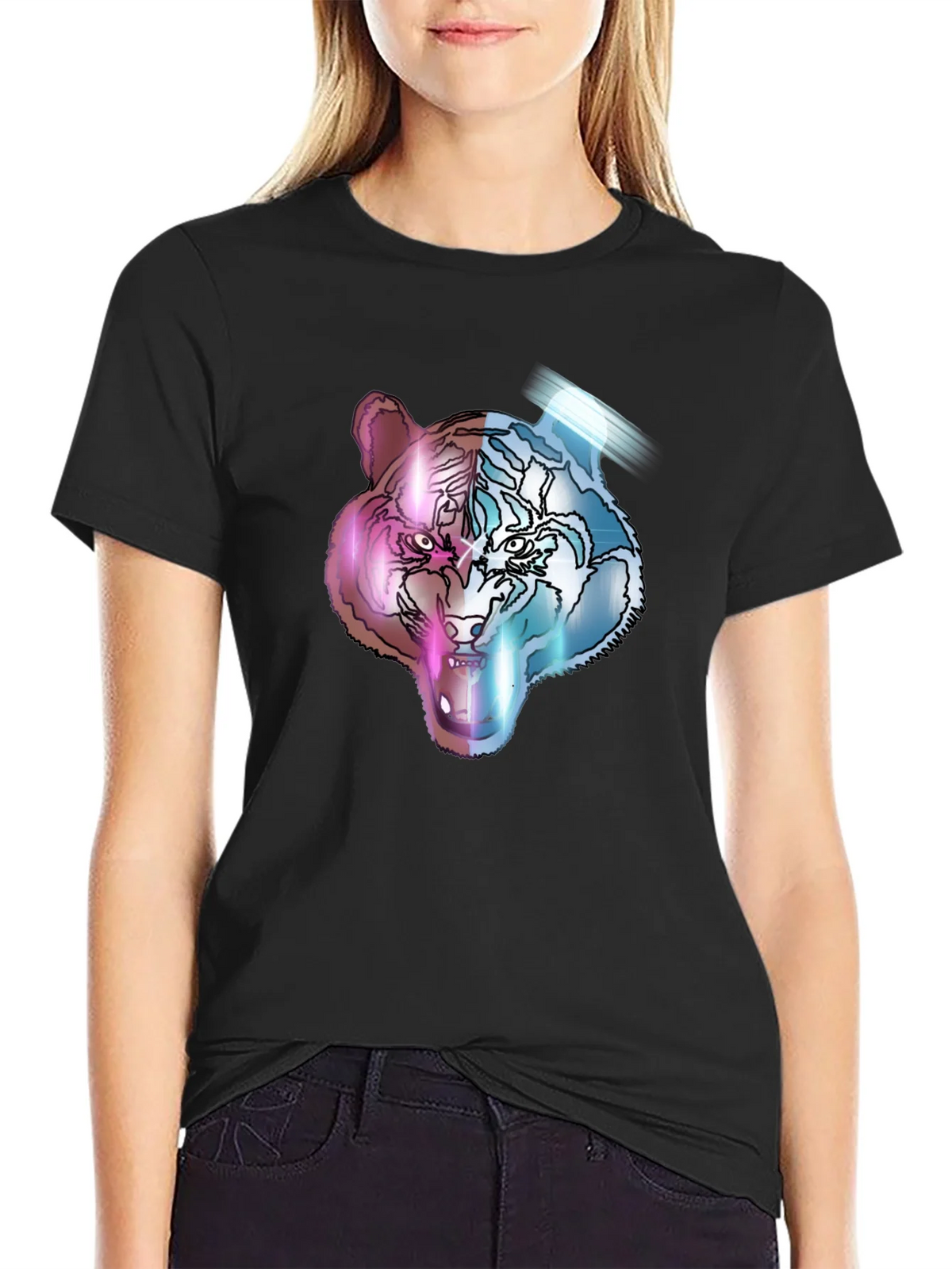Neon Tiger Graphic Tee - Unisex Black T-Shirt product image 2