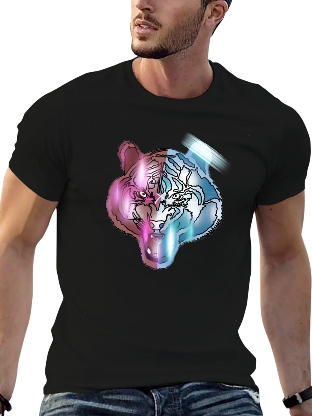 Neon Tiger Graphic Tee - Unisex Black T-Shirt product image 6
