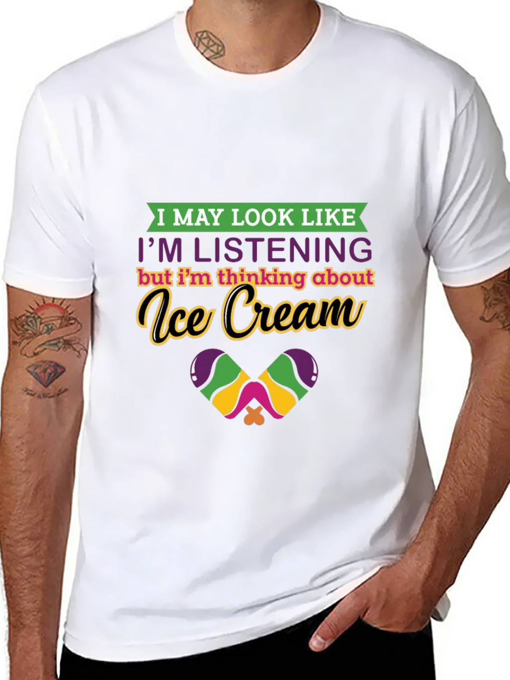 Ice Cream Thinking Graphic Tee - Quirky Comfort product image 6