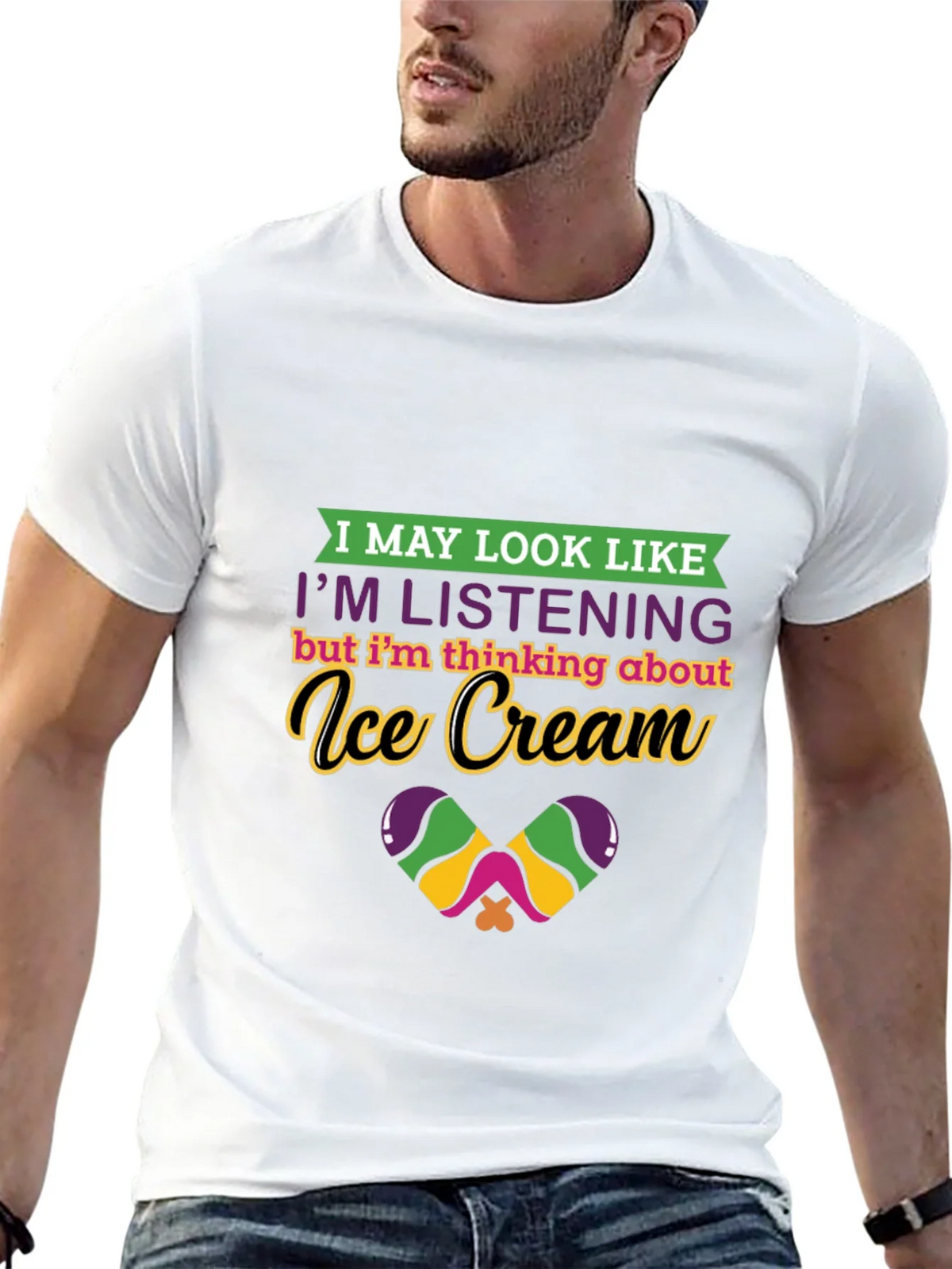 Ice Cream Thinking Graphic Tee - Quirky Comfort product image 10