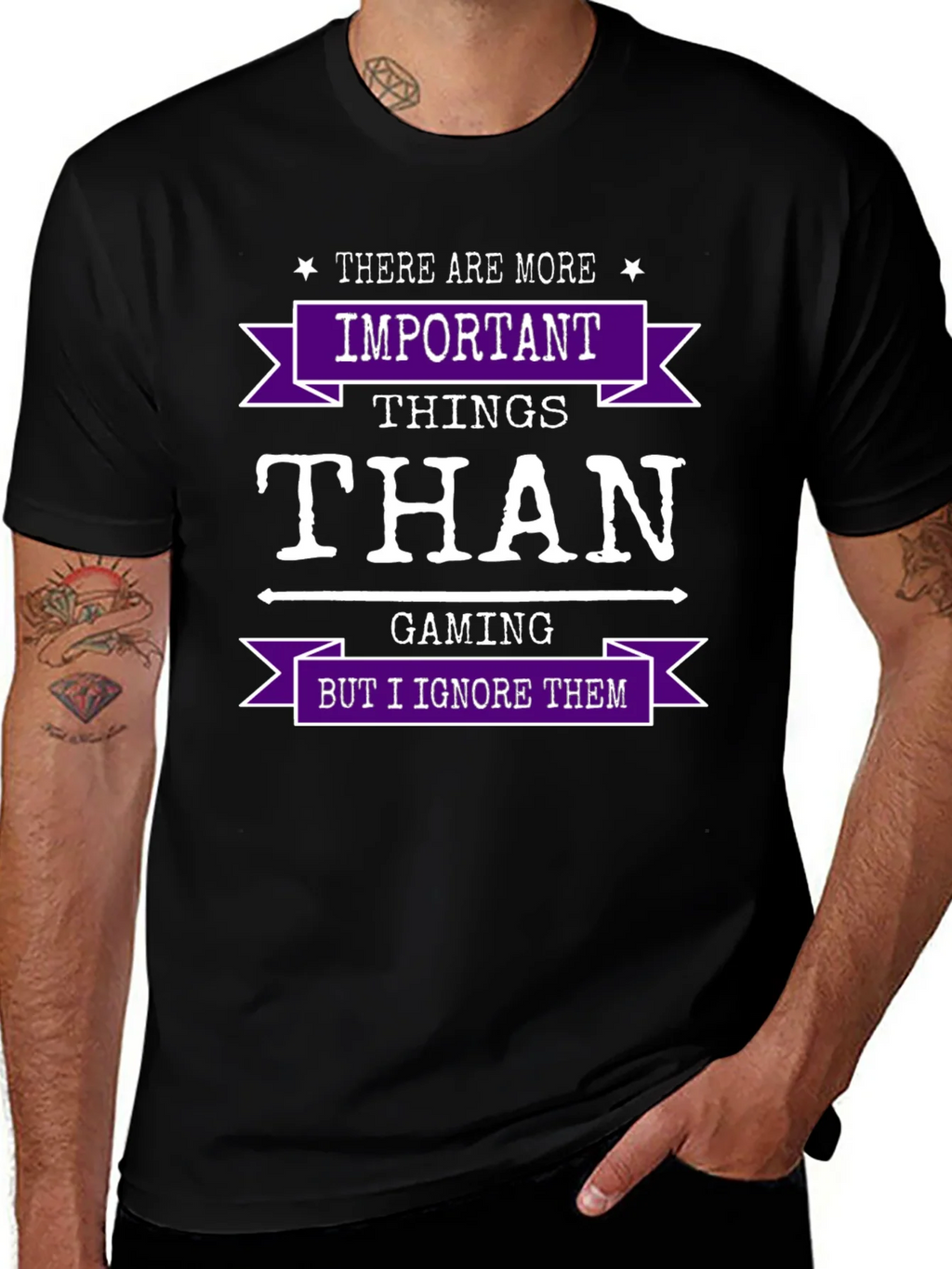 Gaming Humor T-Shirt - Important Things Than product image 1