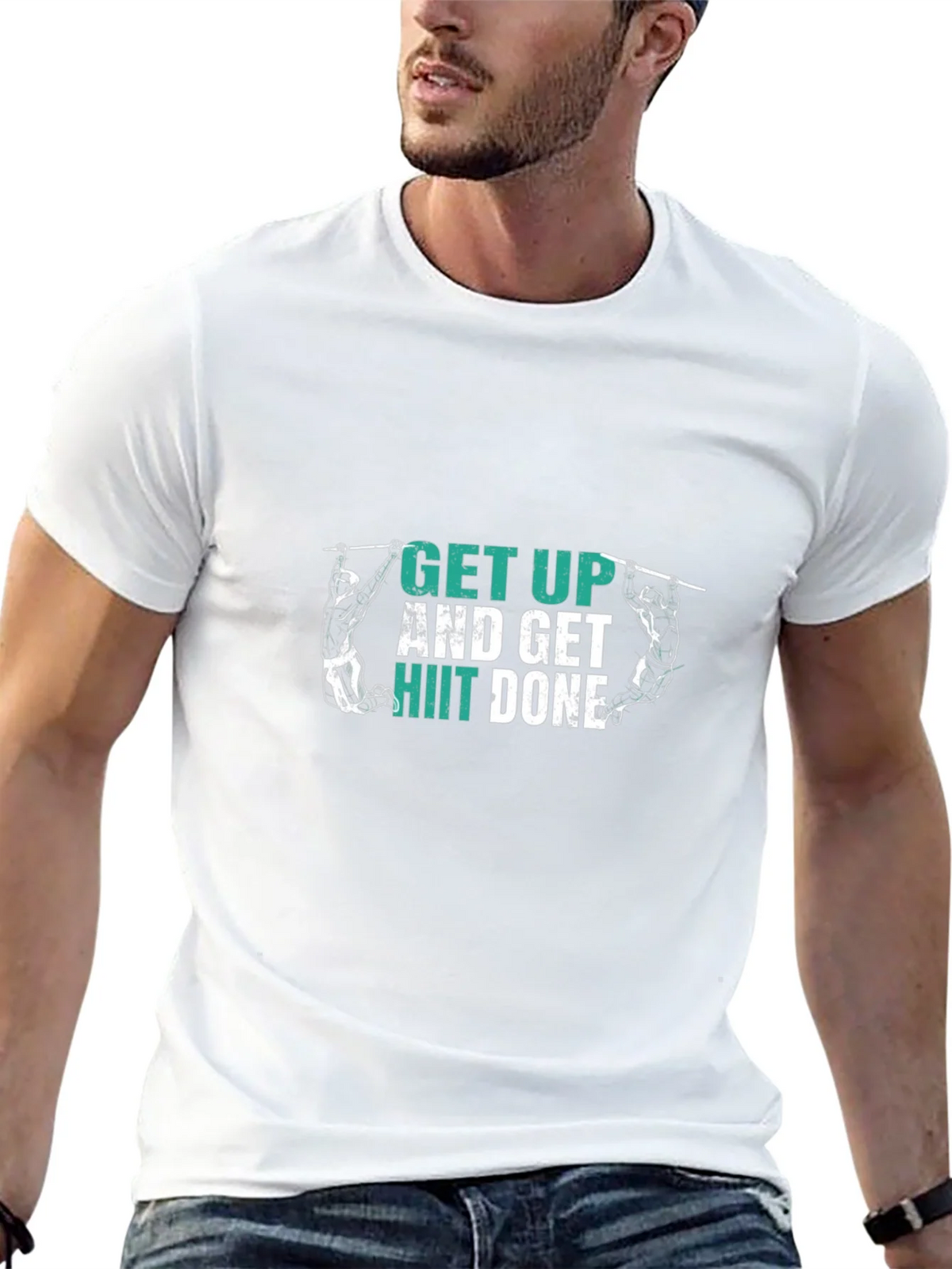 Get Up HIIT Done Black T-Shirt Fitness Motivation product image 12