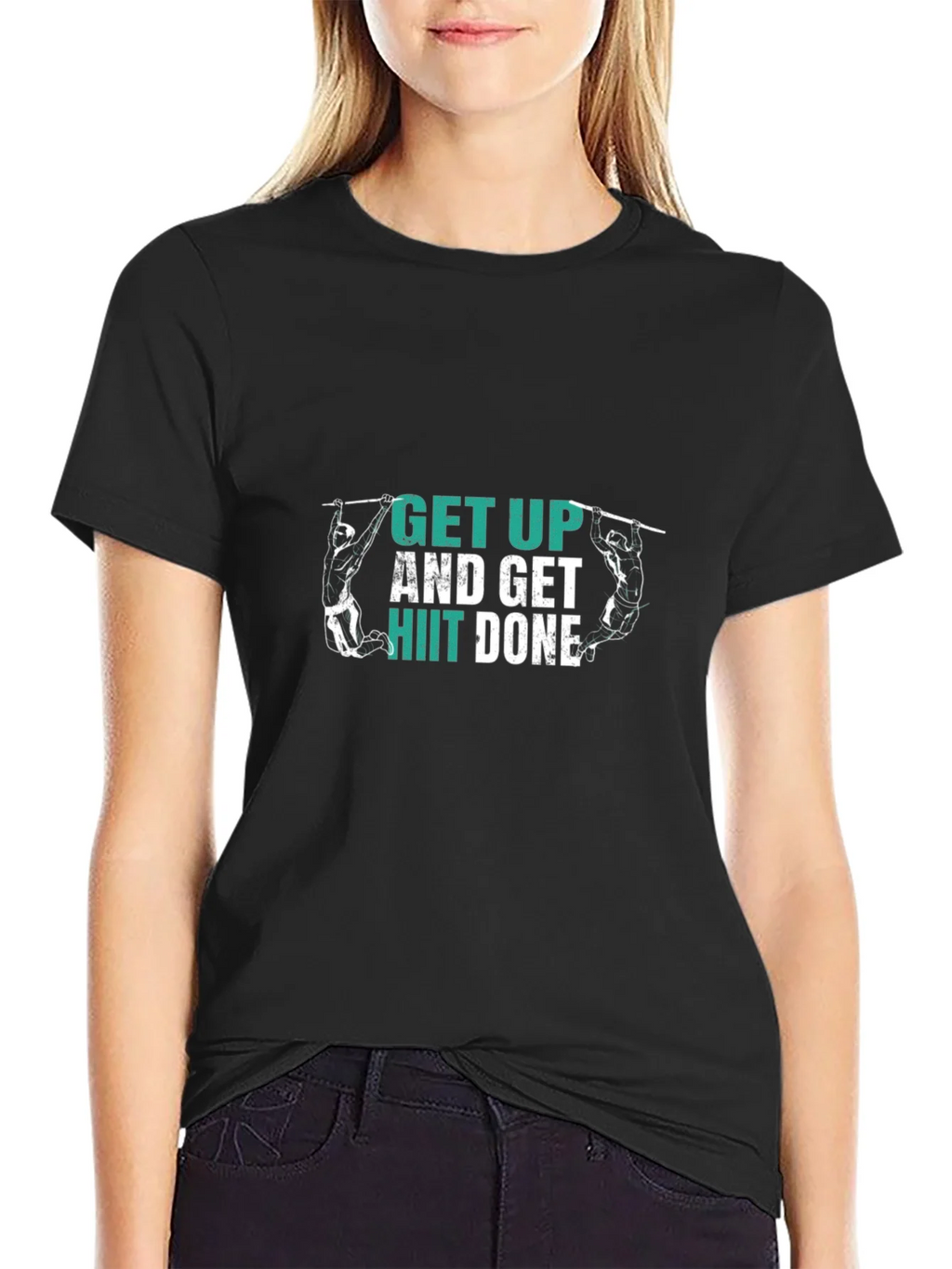 Get Up HIIT Done Black T-Shirt Fitness Motivation product image 2