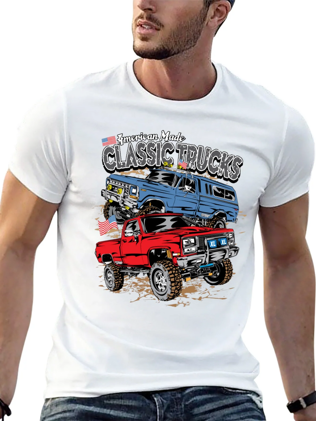American Made Classic Trucks Graphic Tee product image 7