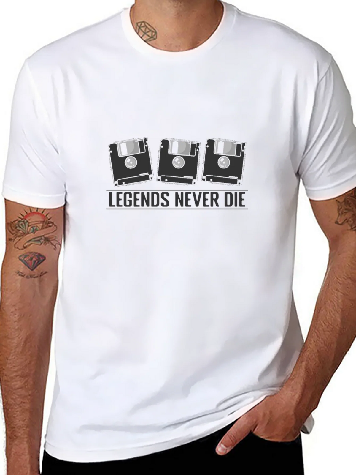 Legends Never Die Floppy Disk T-Shirt product image 7
