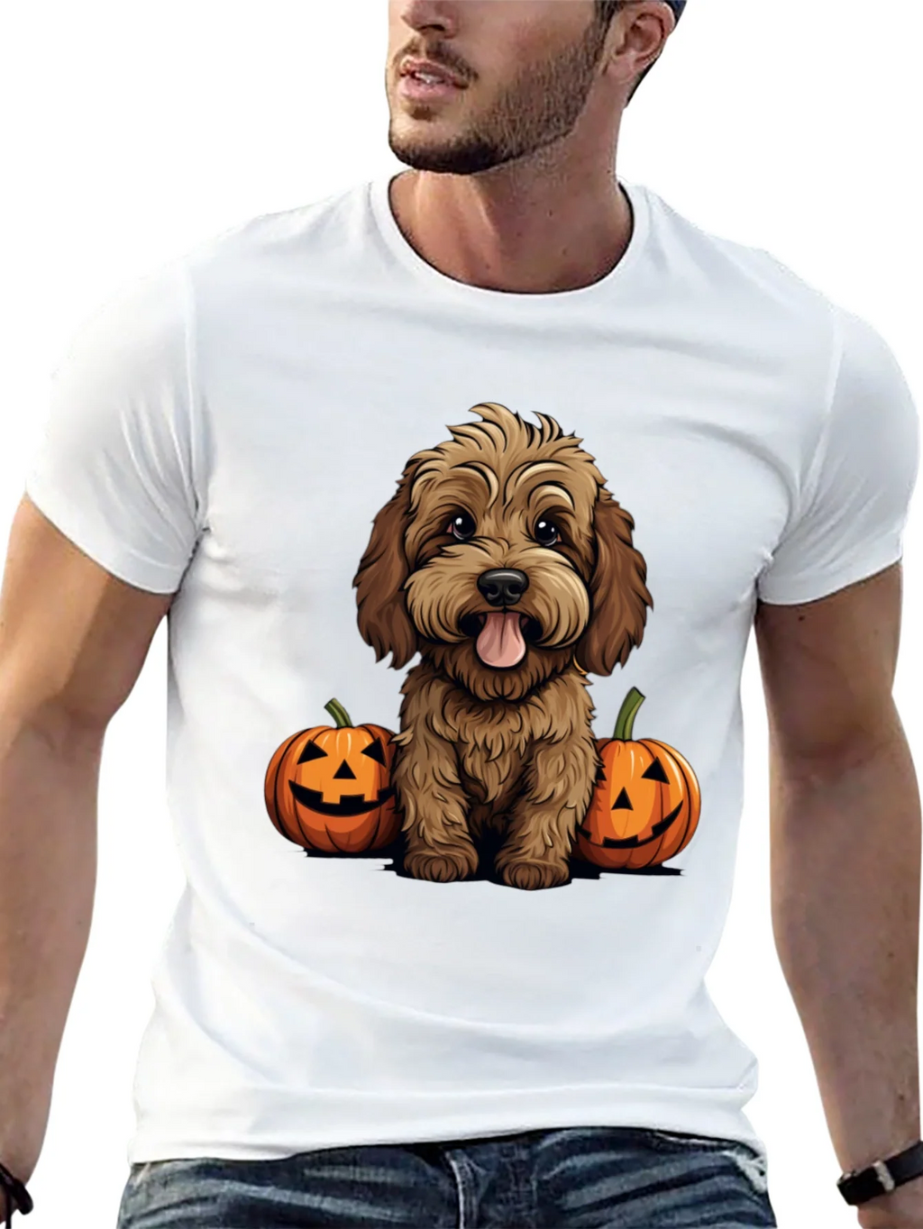 Halloween Dog Lover T-Shirt - Cute Puppy & Pumpkins product image 12