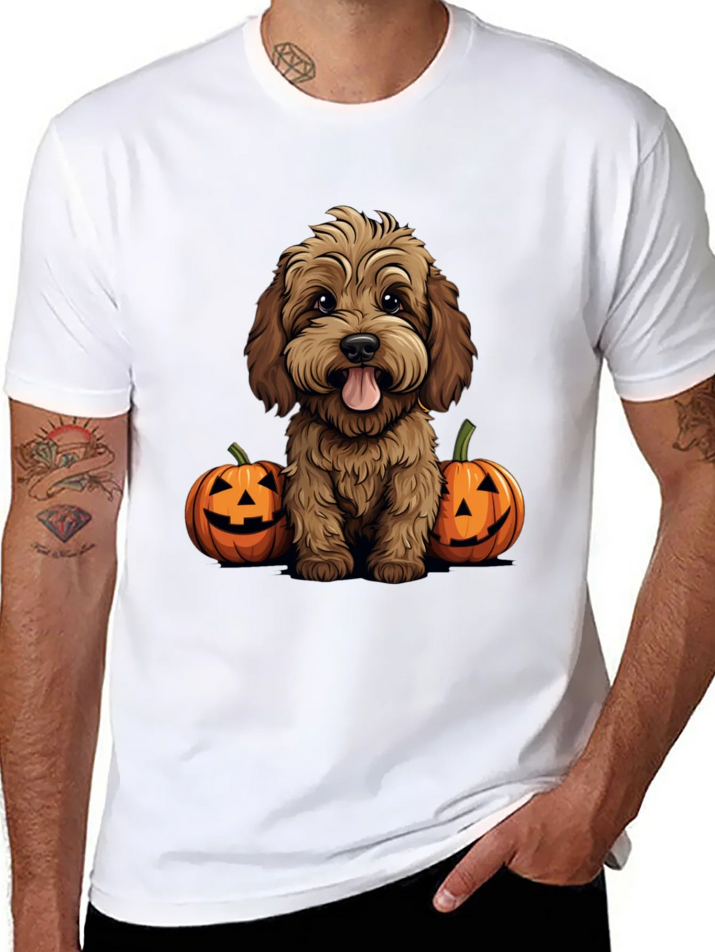Halloween Dog Lover T-Shirt - Cute Puppy & Pumpkins product image 7