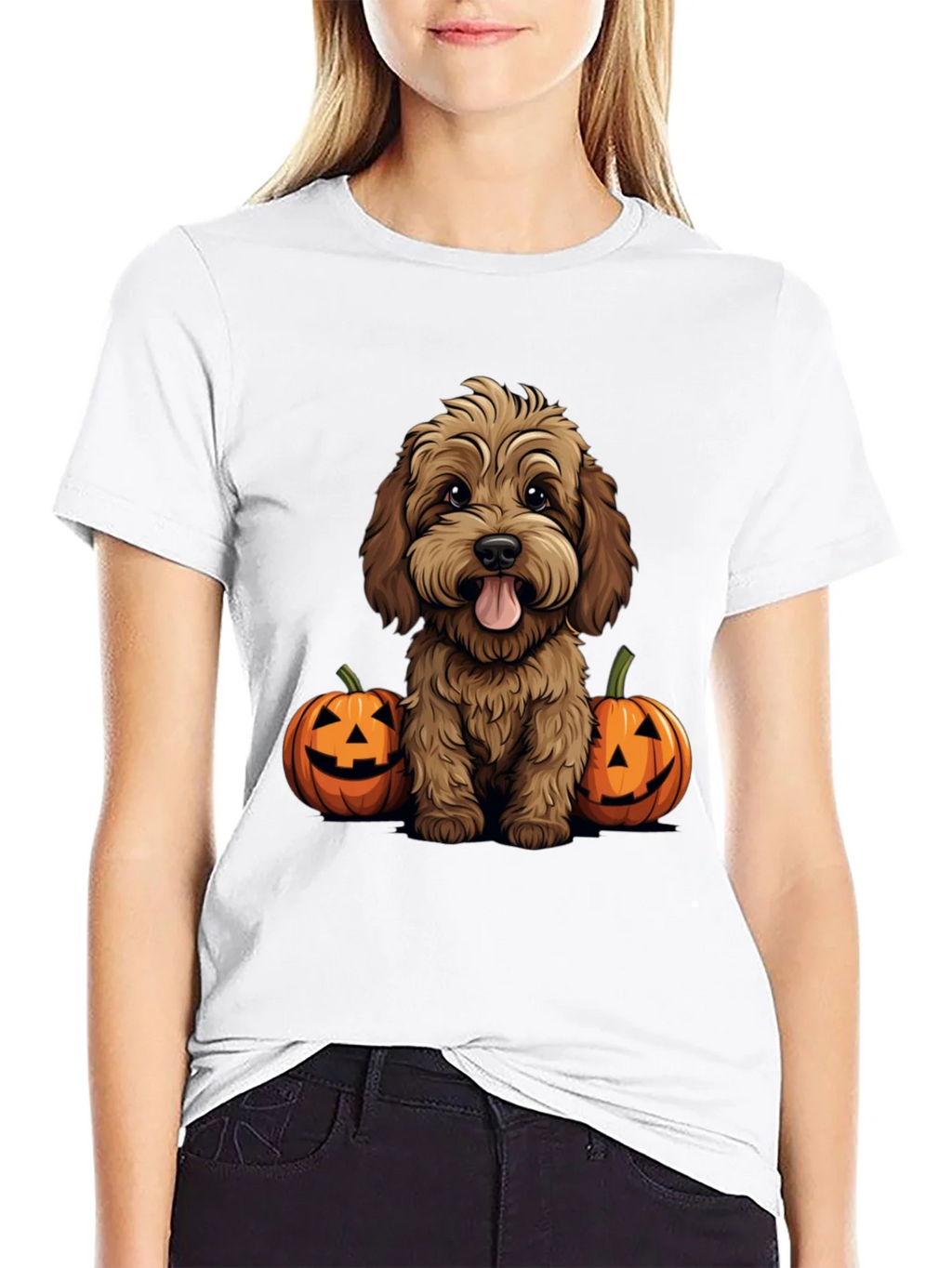 Halloween Dog Lover T-Shirt - Cute Puppy & Pumpkins product image 8