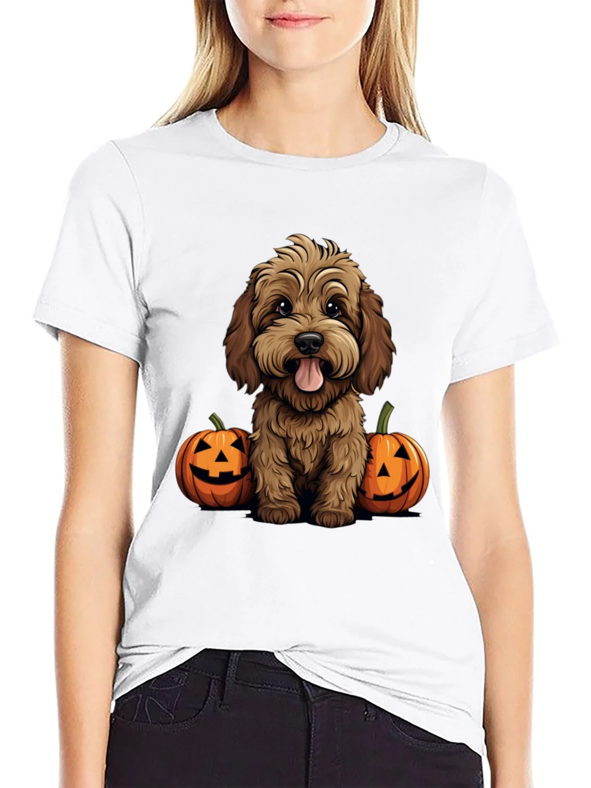 Halloween Dog Lover T-Shirt - Cute Puppy & Pumpkins product image 8