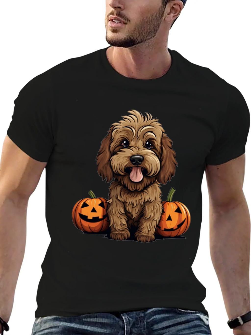 Halloween Dog Lover T-Shirt - Cute Puppy & Pumpkins product image 6