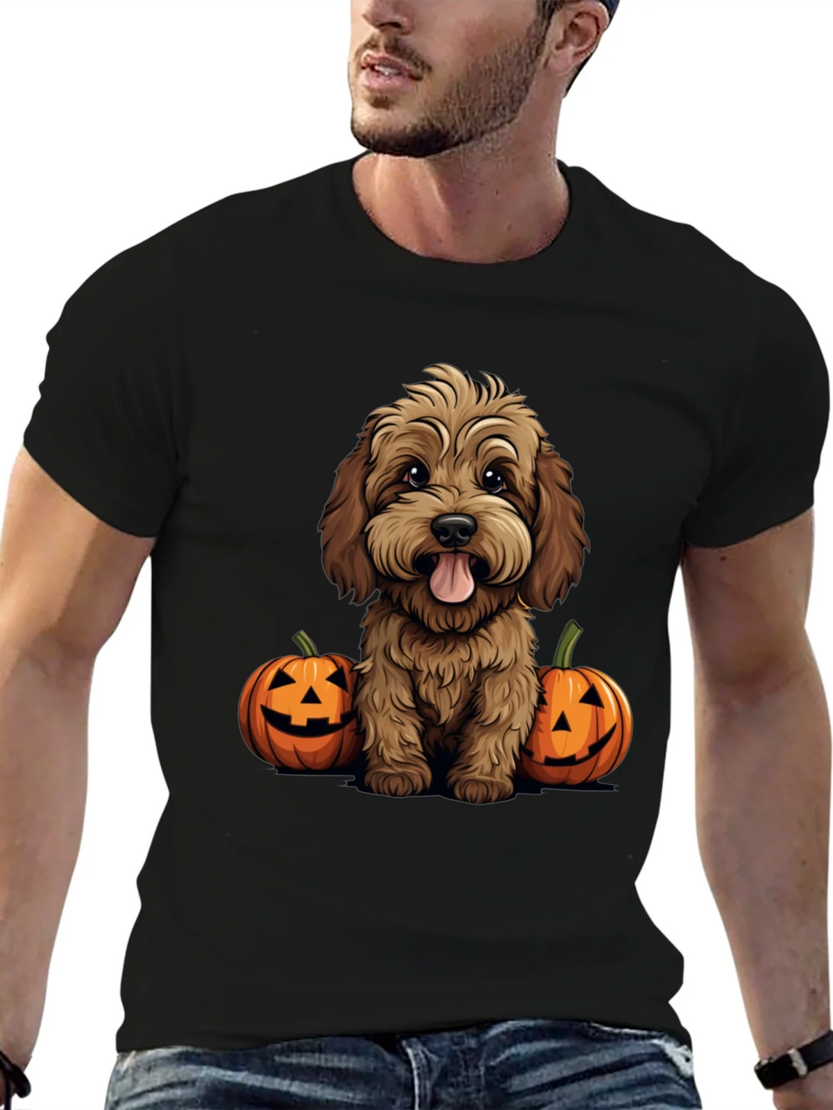 Halloween Dog Lover T-Shirt - Cute Puppy & Pumpkins product image 6