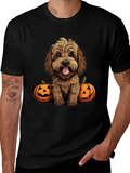 Halloween Dog Lover T-Shirt - Cute Puppy & Pumpkins product image 1