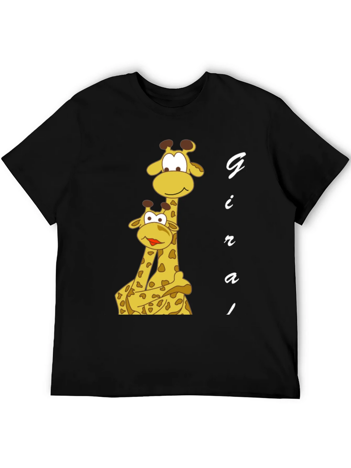Giraffe Family Graphic Tee - Black Cotton T-Shirt product image 5
