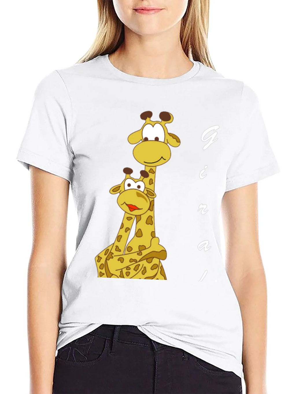 Giraffe Family Graphic Tee - Black Cotton T-Shirt product image 8