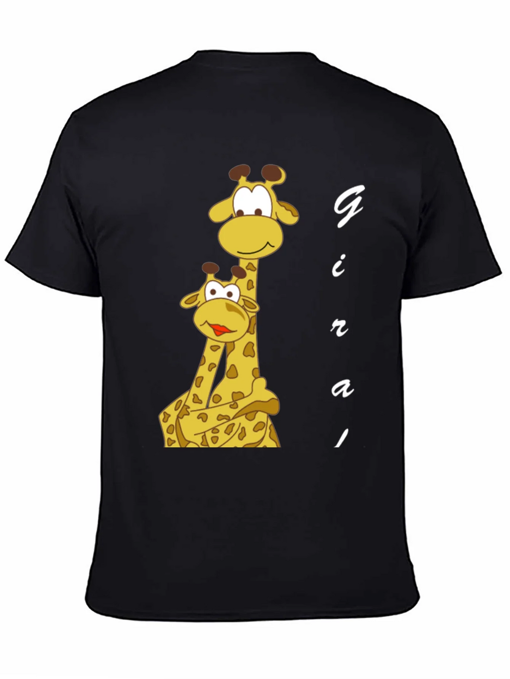 Giraffe Family Graphic Tee - Black Cotton T-Shirt product image 4