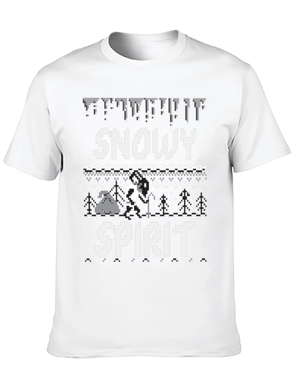 Snowy Spirit Pixel Art Graphic Tee product image 1