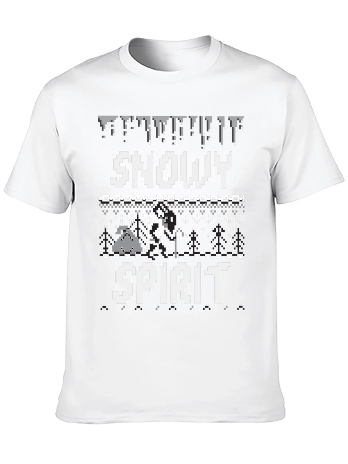 Snowy Spirit Pixel Art Graphic Tee product image 1