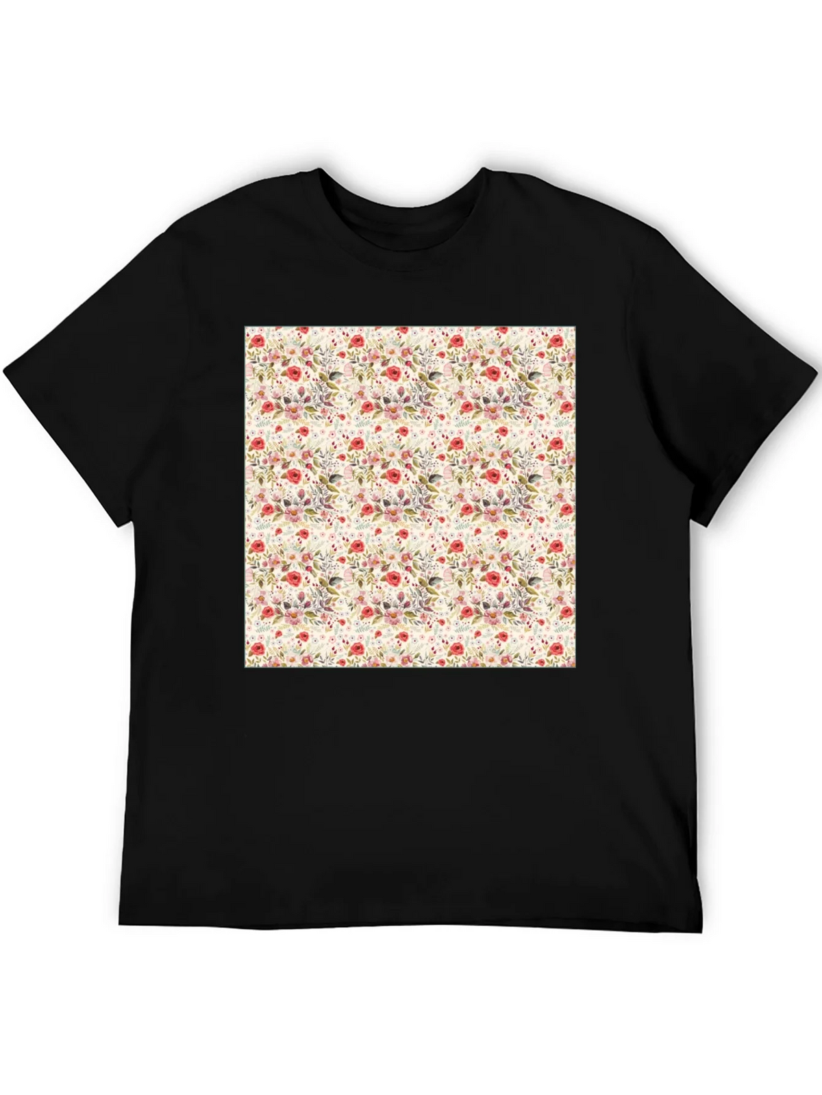 Floral Print Crew Neck Tee - Casual Style product image 5
