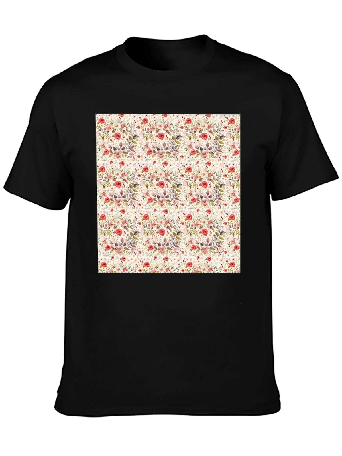 Floral Print Crew Neck Tee - Casual Style product image 3