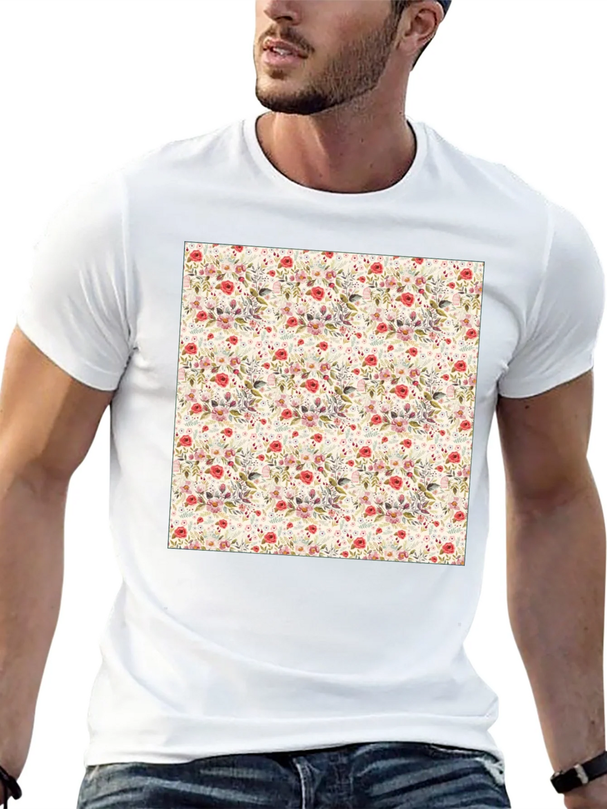 Floral Print Crew Neck Tee - Casual Style product image 12