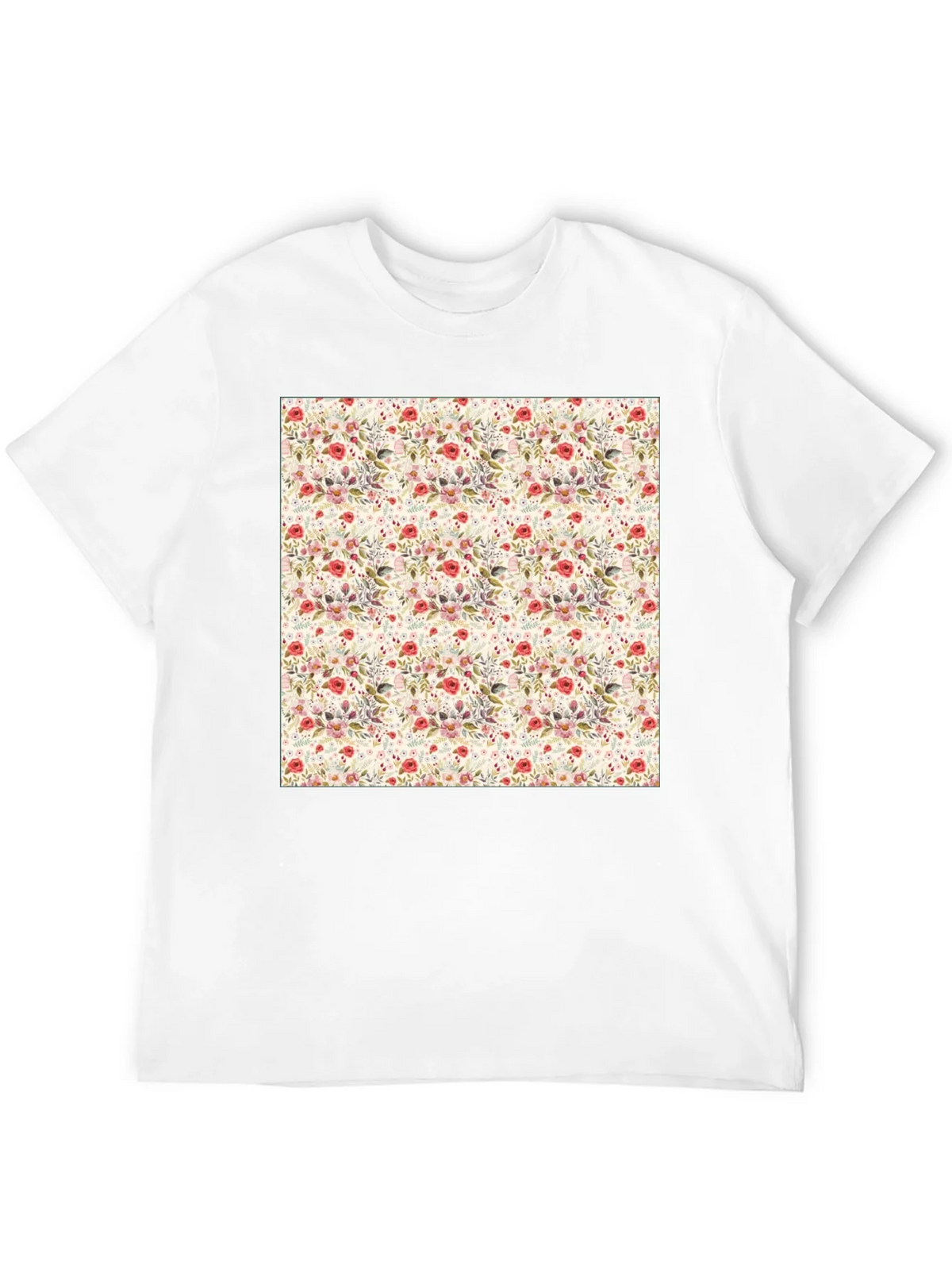 Floral Print Crew Neck Tee - Casual Style product image 11