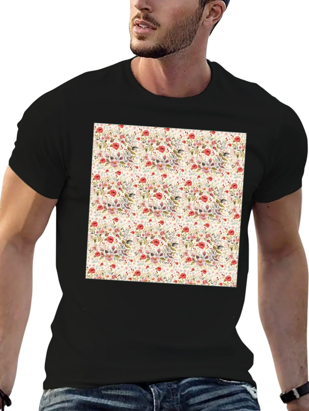 Floral Print Crew Neck Tee - Casual Style product image 6