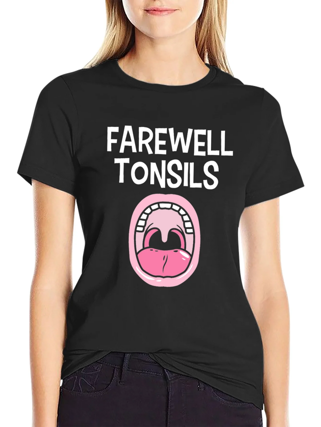 Farewell Tonsils Black Graphic Tee product image 2
