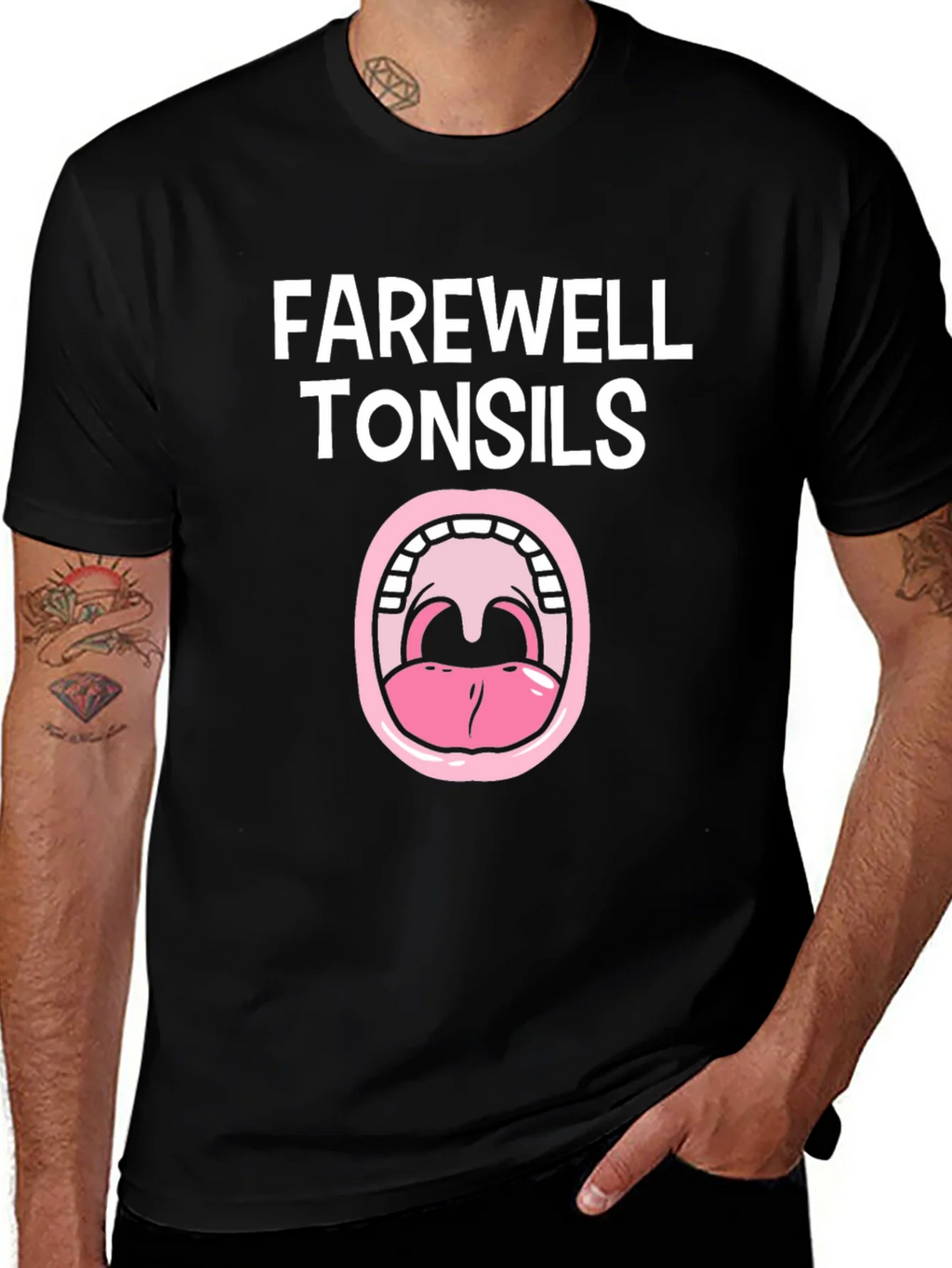 Farewell Tonsils Black Graphic Tee product image 1