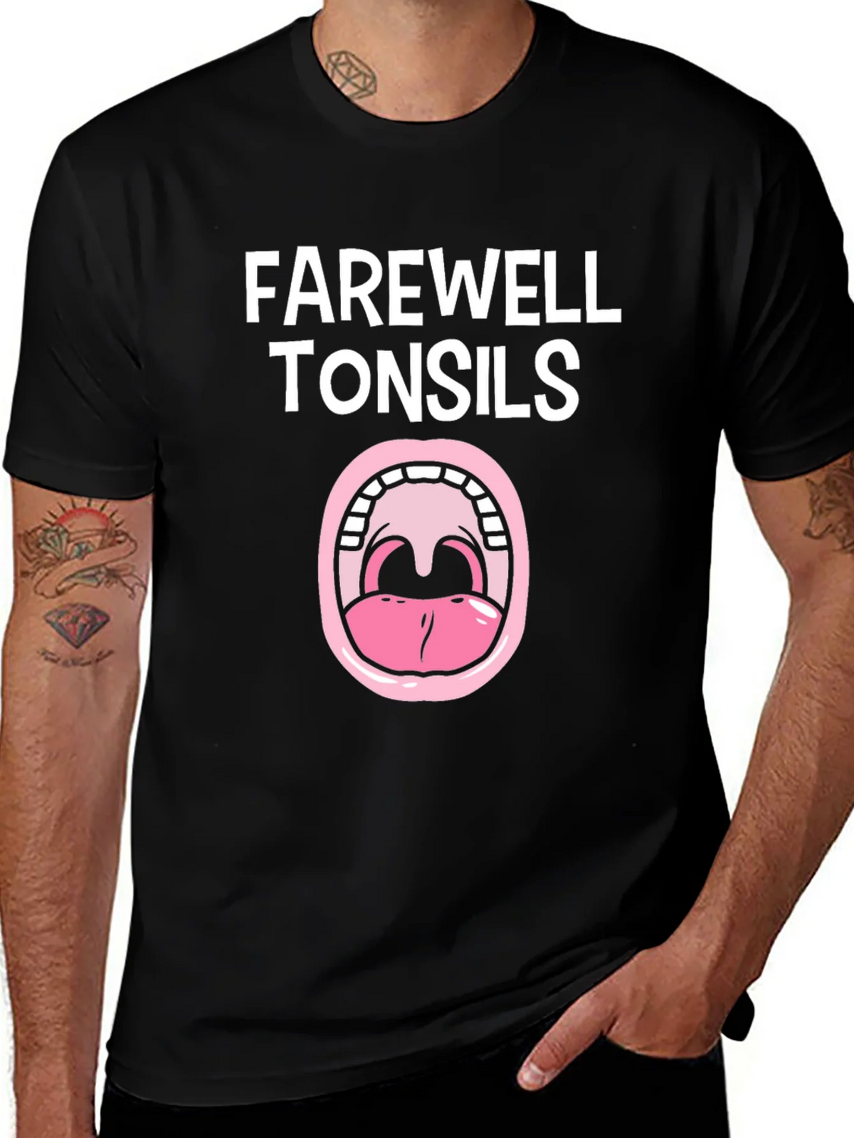 Farewell Tonsils Black Graphic Tee product image 1