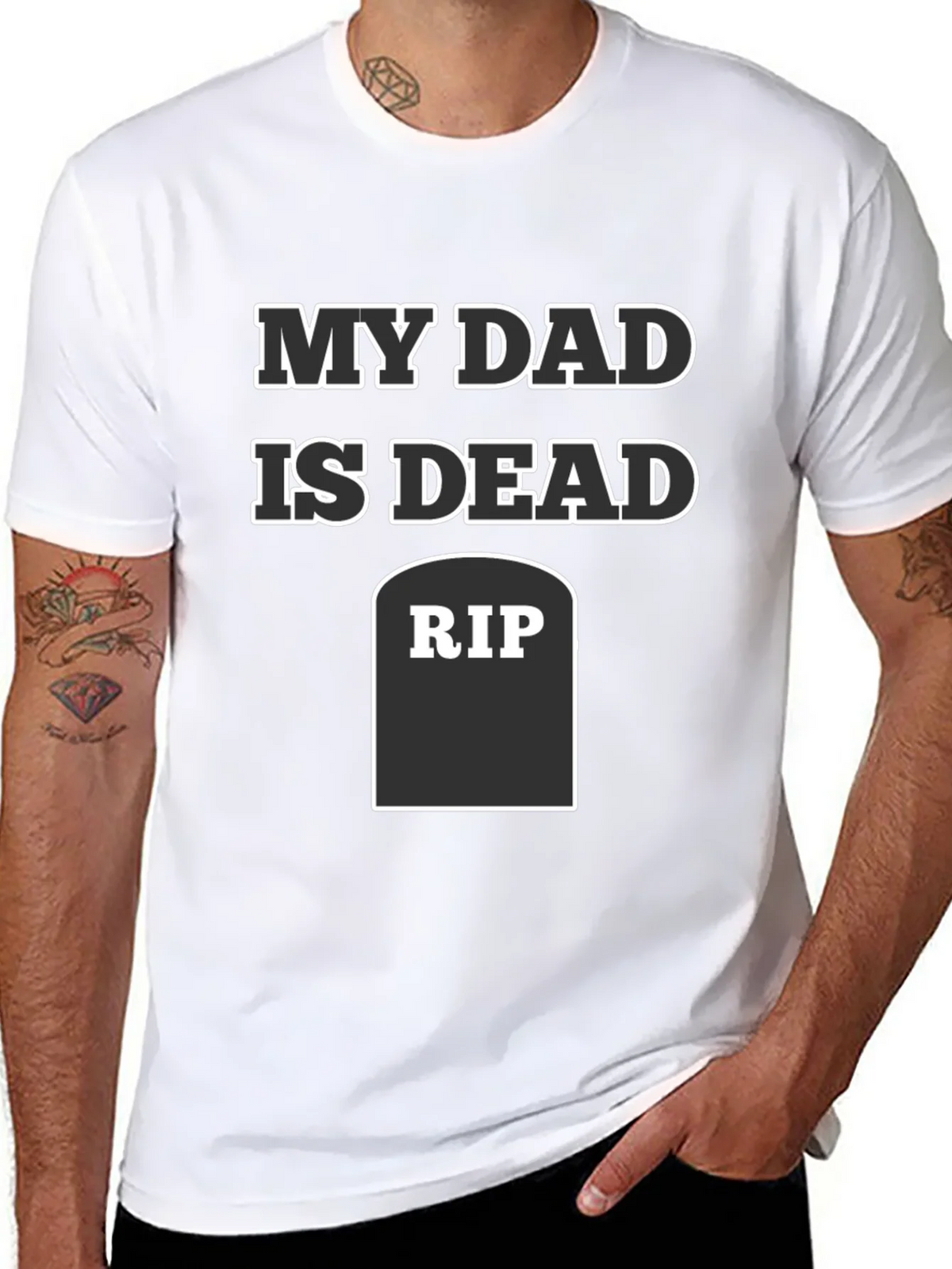 My Dad Is Dead RIP Humor Tee product image 7