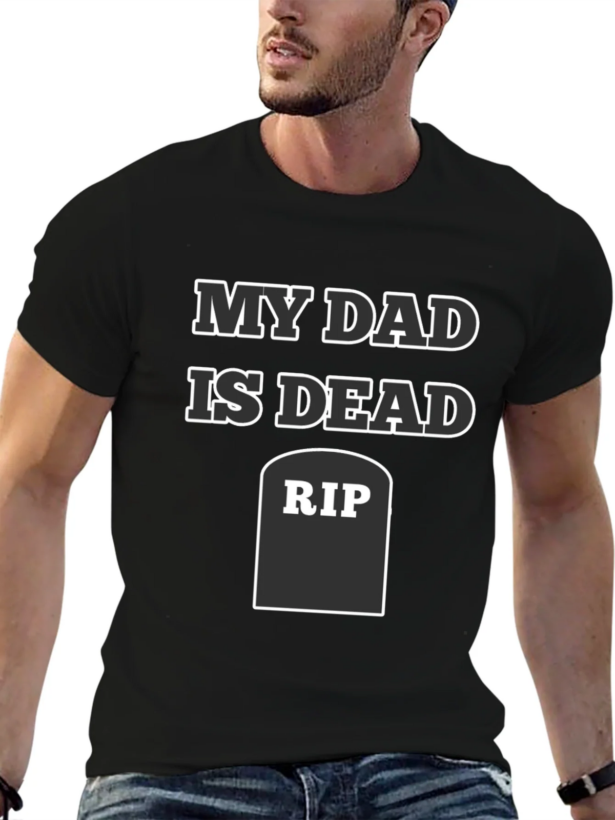 My Dad Is Dead RIP Humor Tee product image 6