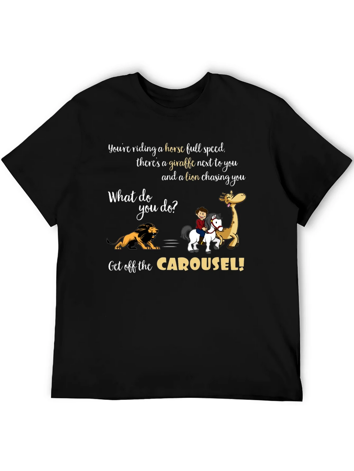 Carousel Horse Giraffe Lion T-Shirt product image 5