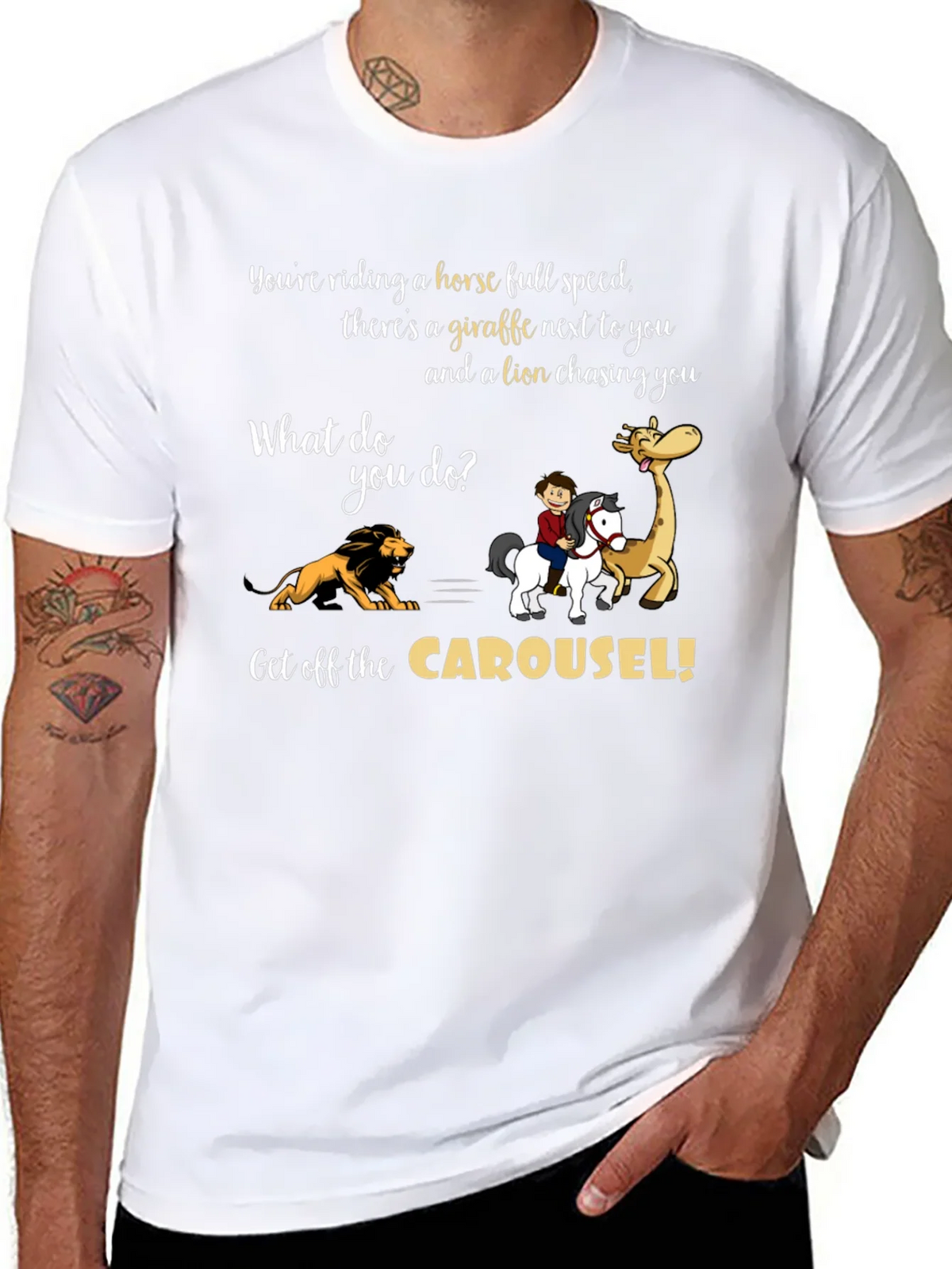 Carousel Horse Giraffe Lion T-Shirt product image 7