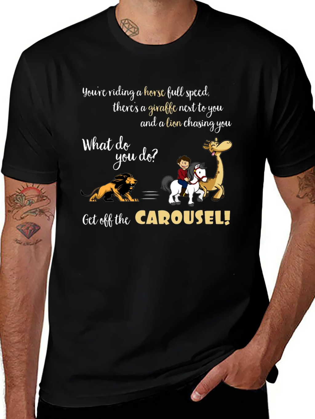Carousel Horse Giraffe Lion T-Shirt product image 1