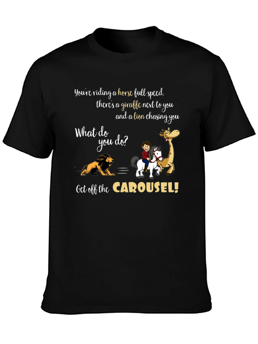 Carousel Horse Giraffe Lion T-Shirt product image 3