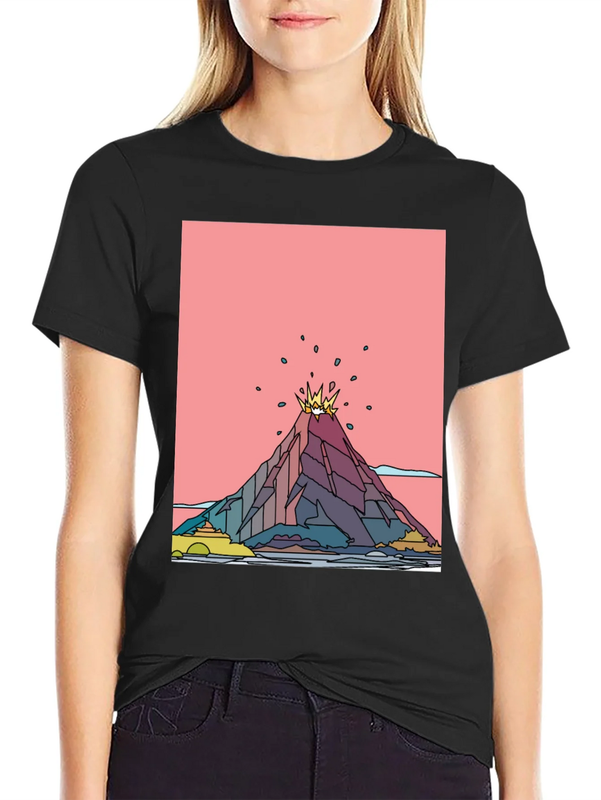 Volcano Graphic Black T-Shirt - Mens Tee product image 2
