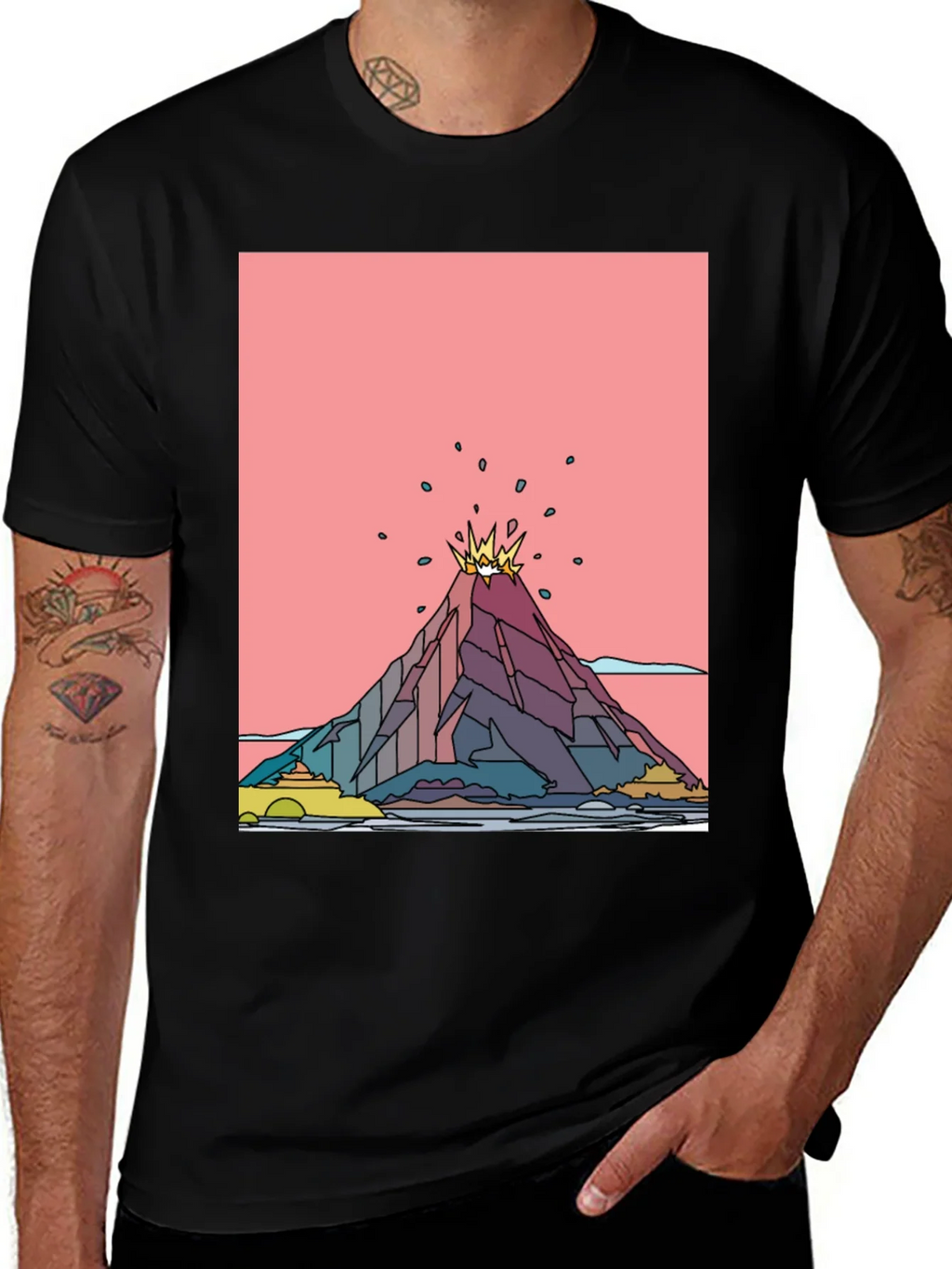 Volcano Graphic Black T-Shirt - Mens Tee product image 1