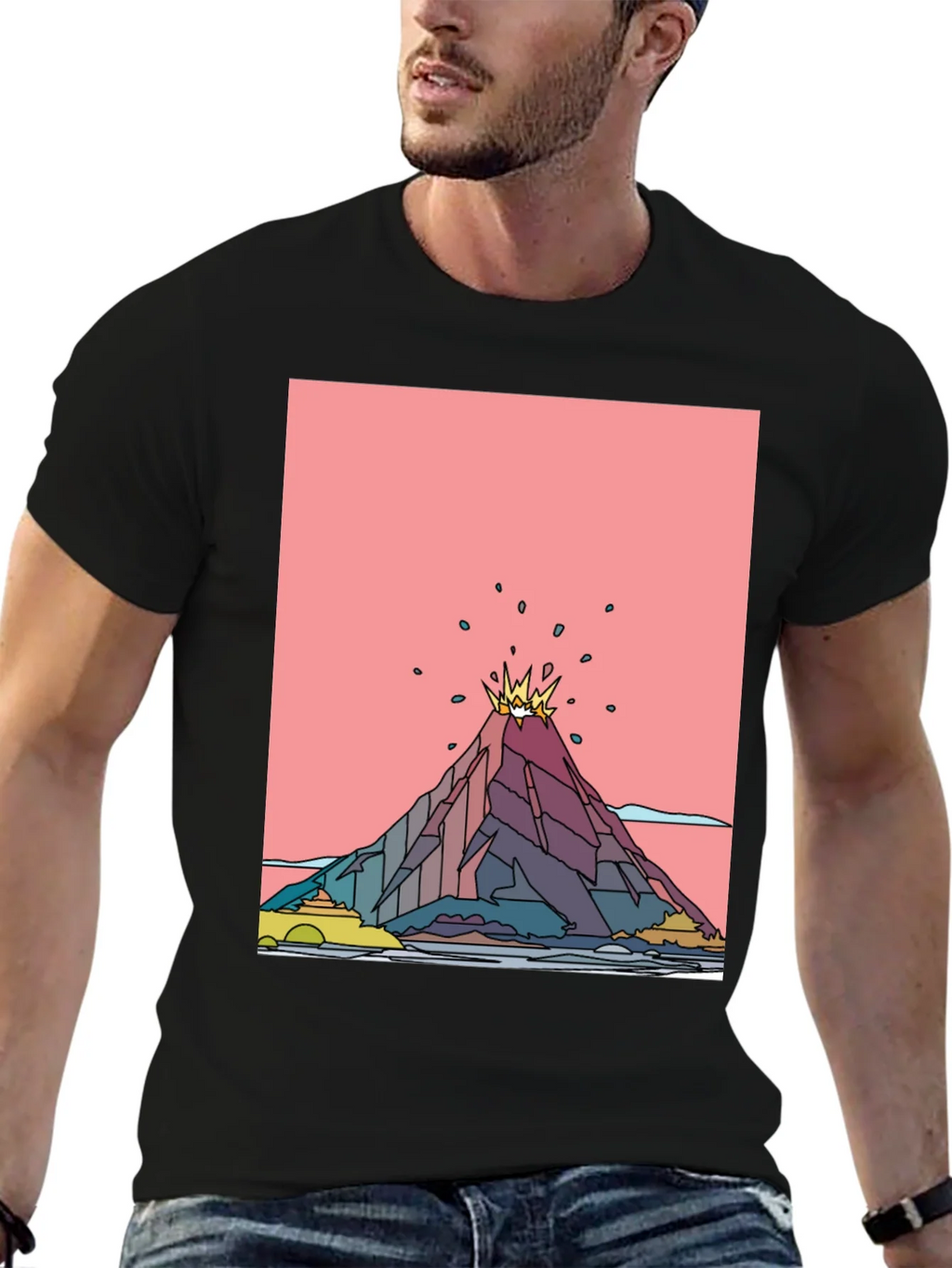 Volcano Graphic Black T-Shirt - Mens Tee product image 6