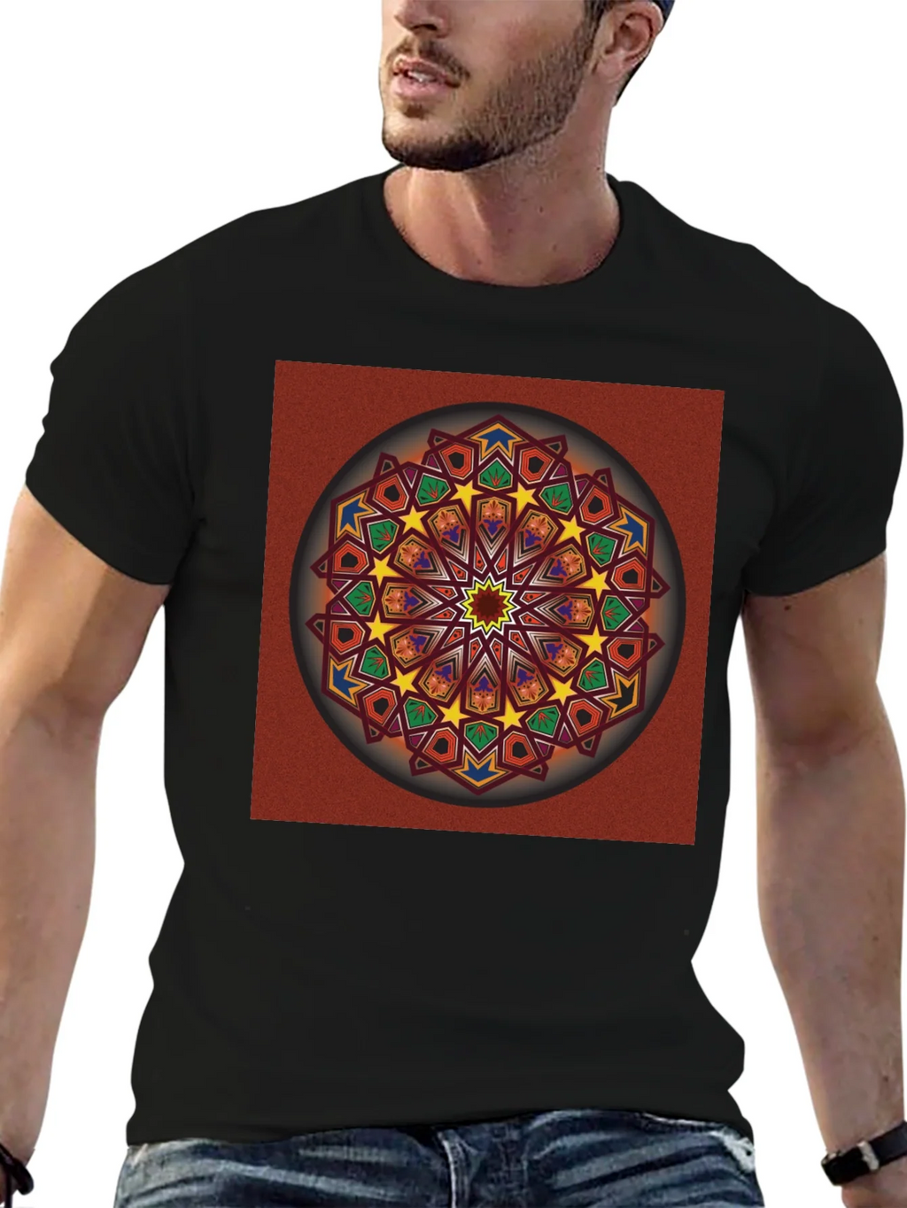 Geometric Mandala Graphic T-Shirt - Artistic Design product image 6