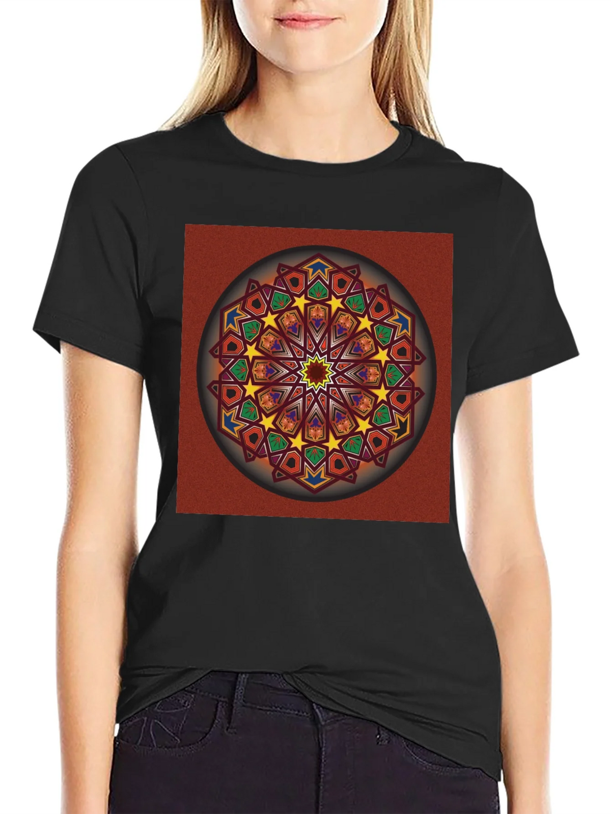 Geometric Mandala Graphic T-Shirt - Artistic Design product image 2