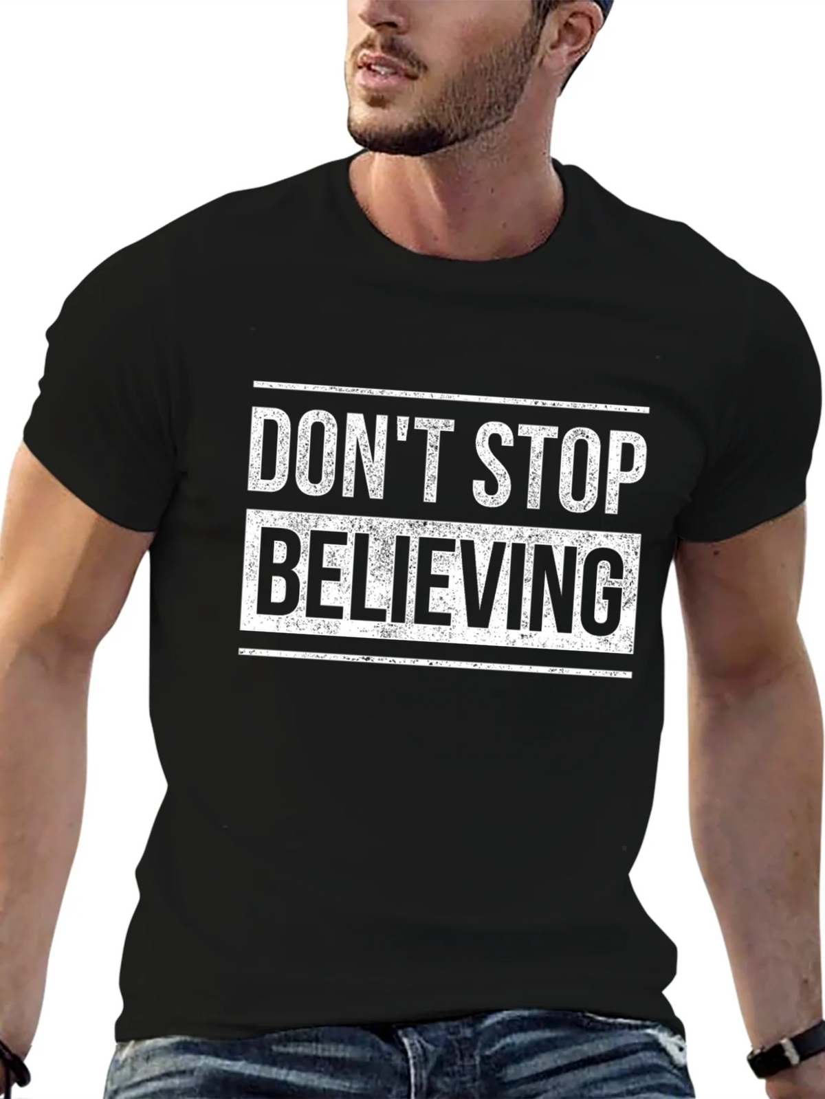 Dont Stop Believing Black Graphic Tee product image 6